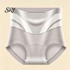 Moisture Wicking Panties Seamless High-Rise Tummy Control Briefs Women Breathable Microfiber Underwear Stretch Soft Stretchy Silky Fabric Mesh Panels