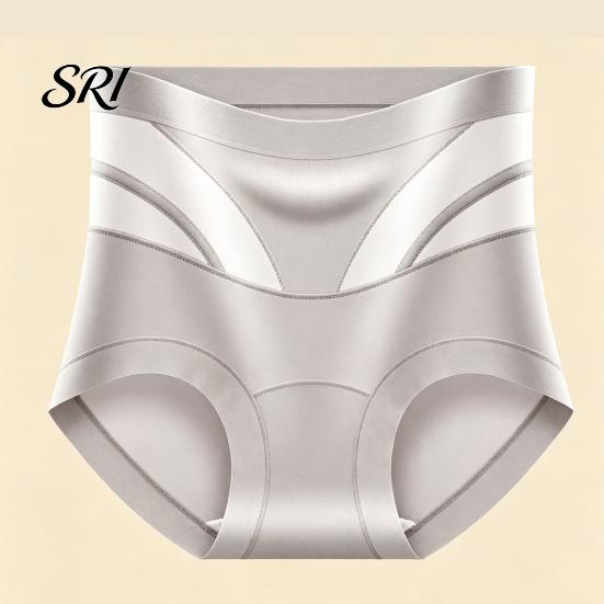 Moisture Wicking Panties Seamless High-Rise Tummy Control Briefs Women Breathable Microfiber Underwear Stretch Soft Stretchy Silky Fabric Mesh Panels