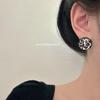 Silver Leopard Print Round Stud Earrings: Stylish and Versatile Autumn/Winter Fashion Accessory for Women.