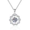 Moissanite Pendant Necklace Women 1ct Sparkling Flower Design Fashion Commute