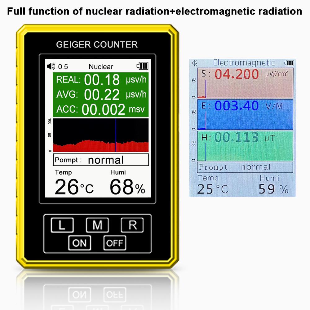 XR3 PRO BR-9C: 4-in-1 Geiger Nuclear, Electromagnetic Radiation, Temperature, and Humidity Detector