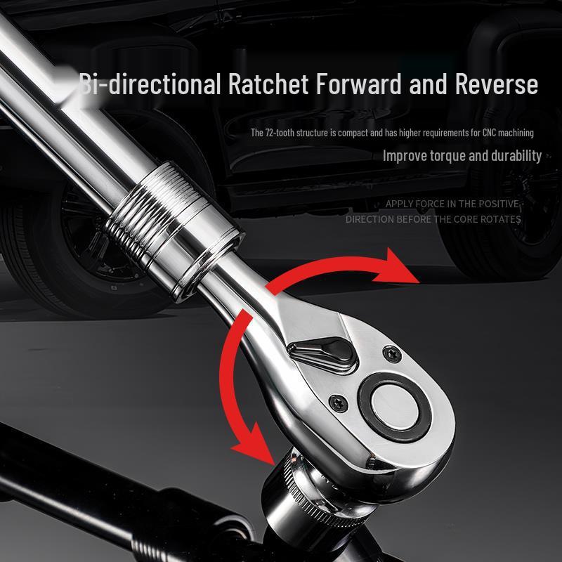 1/4" Mini Telescopic Ratchet Wrench - Two-Way Quick Release for Auto Repair & Maintenance