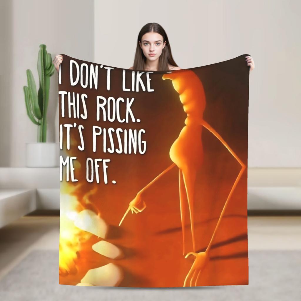 Marcus The Worm Funny Meme Robert Help Blanket Flannel Vintage Soft Throw Blanket for Home Summer