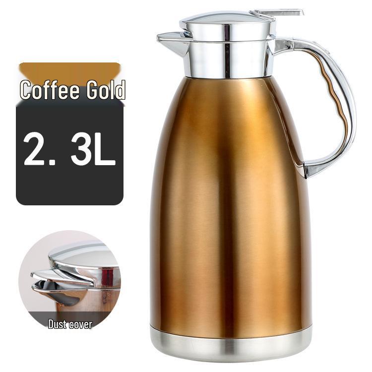 304 Rostfritt Stål Dubbelväggig Vakuumisolerad Vattenkokare, Stor Kapacitet Romersk Stil, Anpassningsbar Logotyp, Hushållstermos Gåva