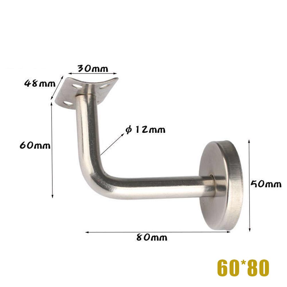 Handrail Brackets Wall Support Hand Bannister Mopstick Silver Stainless Steel Strong For Fitting Handrail Practical