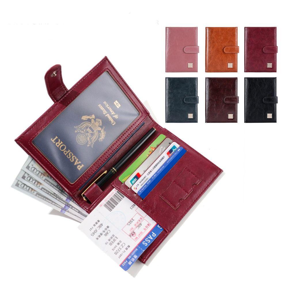 Card Holder Travel Wallet Passport Cover Storage Card Bag Portable Passport Clip Men