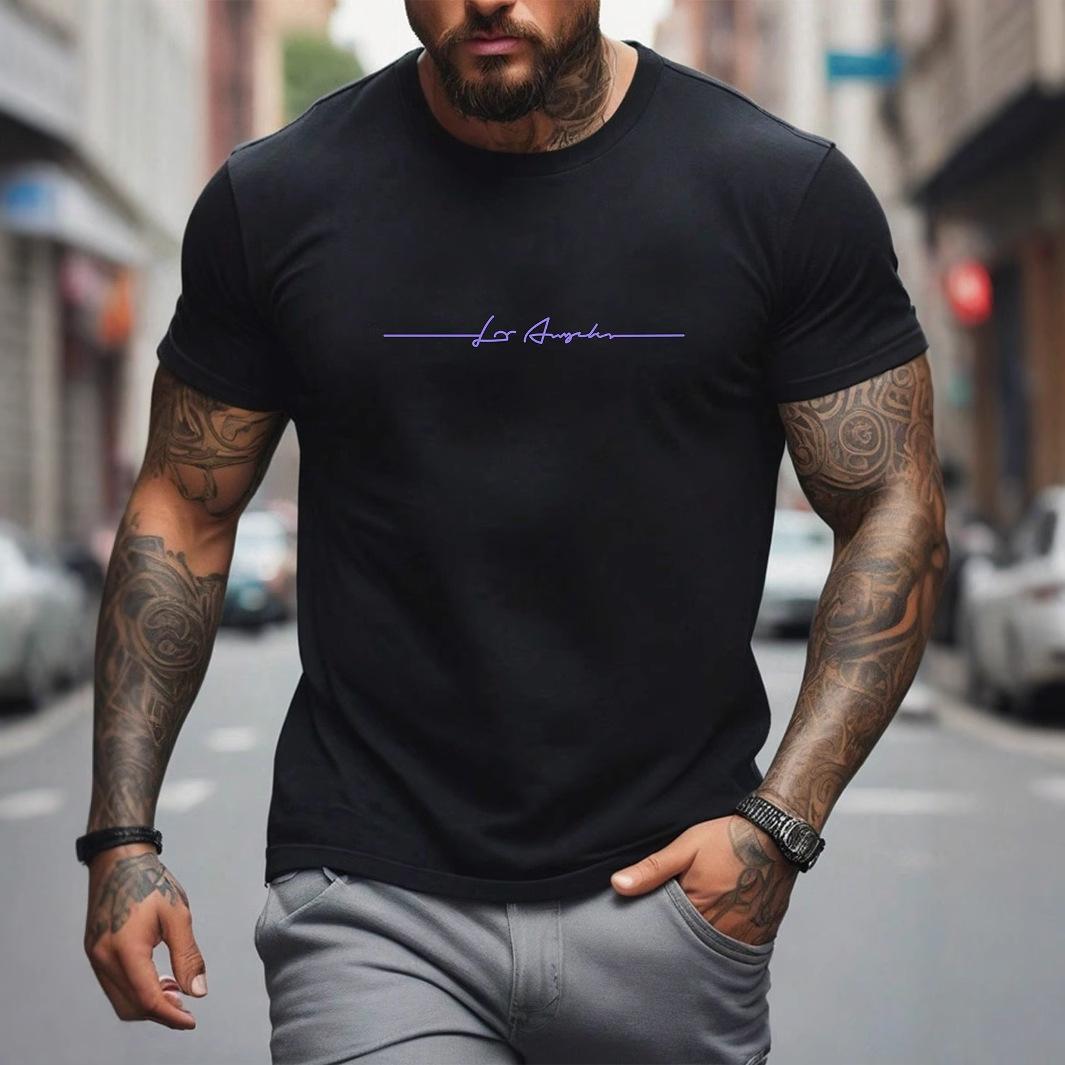 Летняя мужская футболка с 3D-принтом, спортивная одежда, простая, с коротким рукавом, цифровая печать S