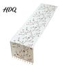 High Quality Embroidered Table Linen Floral Runner Elegant Dining Cover White Rustic Scratch Resistant Runner with Tassels for Home Wedding