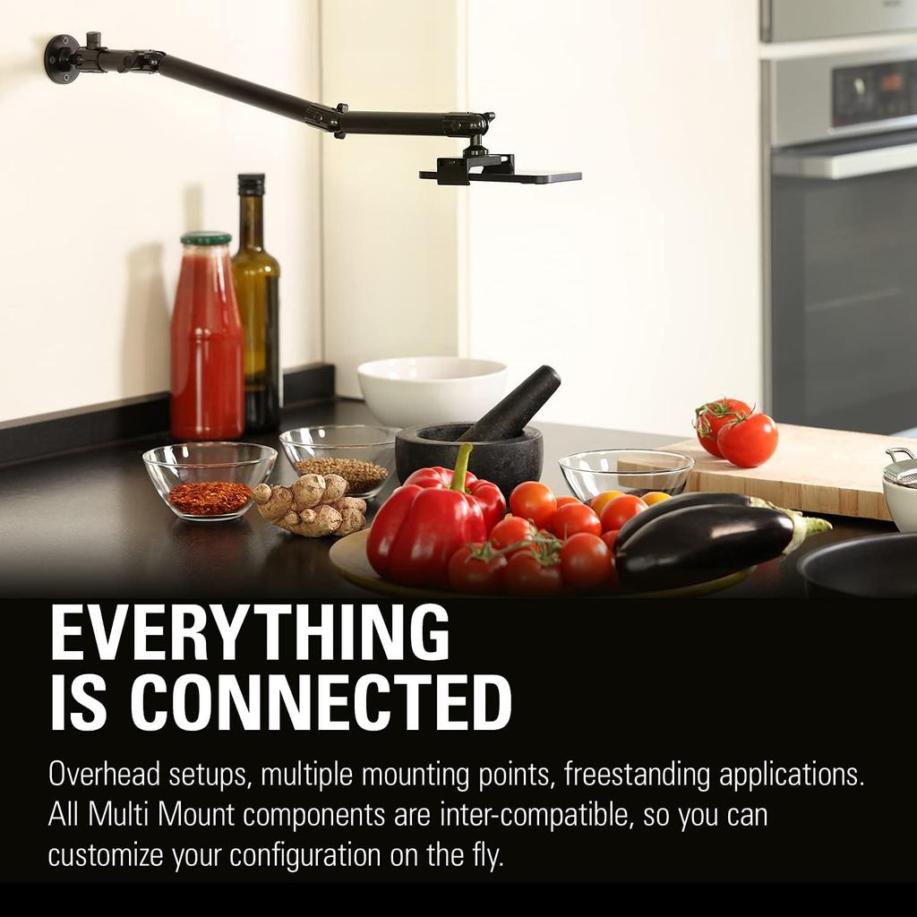 Elgato Wall Mount Arm, Wall Mount, Multi-Mount Modular Rig for Wall Installation, 14" Screw, Lighting, Webcam, Microphone Mount, for Streaming, Video