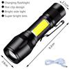 Super Bright Mini LED Flashlight With COB Side Light USB Charging Portable EDC Torch Waterproof Camping Working Handheld Lantern