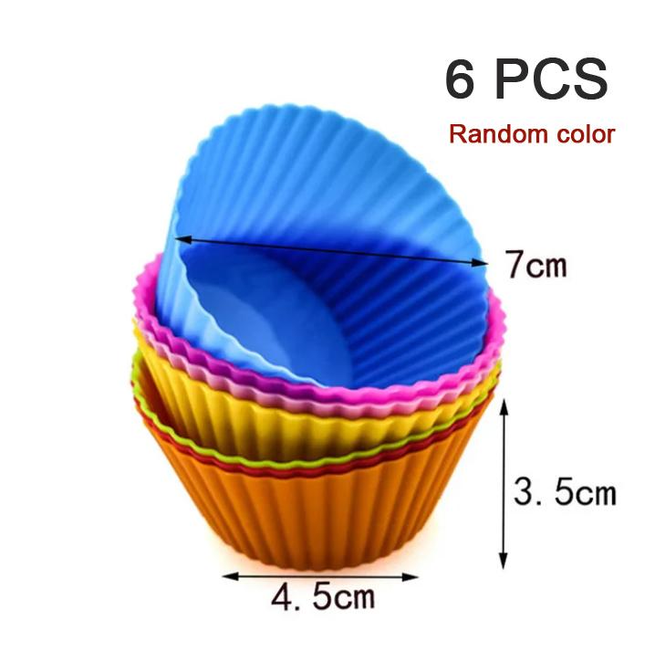 6/12PCS Silicone Muffin Molds Cup Cake Mold Round Cake DIY Baking Molds High Temperature Resistance Kitchen Baking Accessories