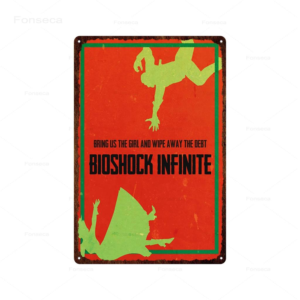 Shooting Game Bioshock Tin Sign Infinite High Quality Retro Meatl Plaques Vintage Wall Art Iron Painting for Home Bar Decoration