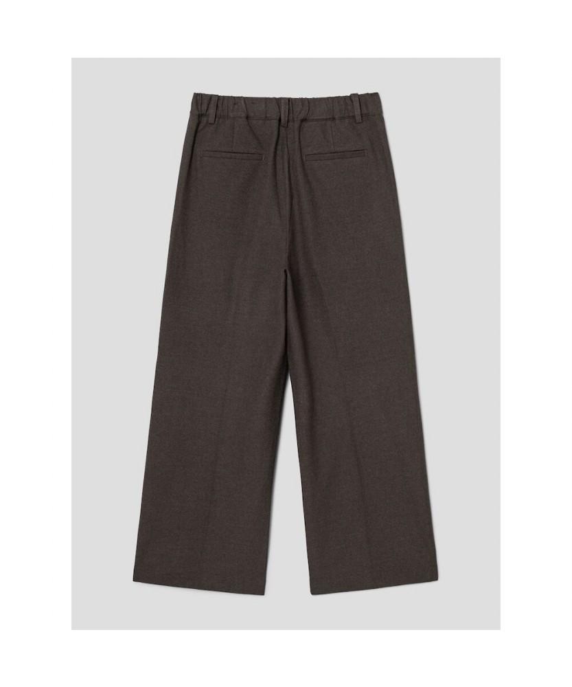 8SECONDS Winter Half-Banding Single-Pleat Wide Slacks Brown