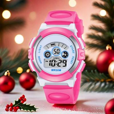 Student Electronic Watch Waterproof Sports Children Watch Glow Multi Function Digital Watch Seven Colors Light Gift
