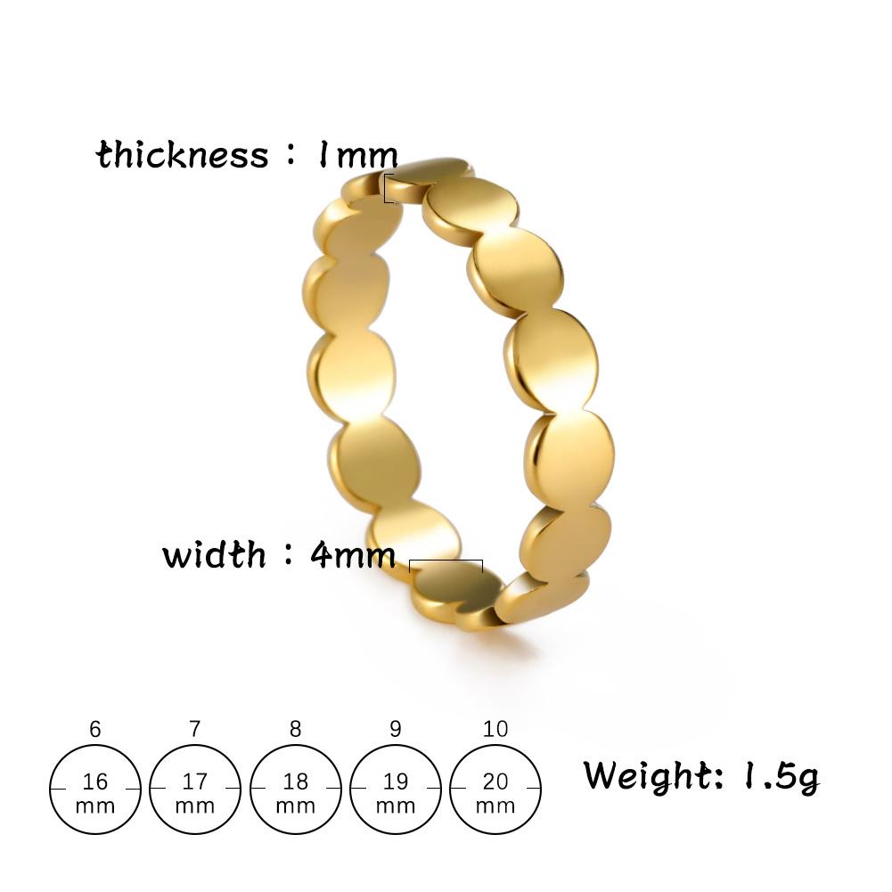 Geometric Round Minimalist Rings for Women Gold Stainless Steel Ring Wedding Party Jewelry