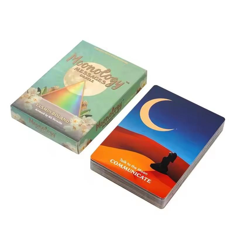 Moonology Messages Tarot 48Pcs Clear Printed Tarot Cards Oracle Deck English Version Wiccan Supplies for Party Game
