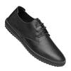 Men's Casual Rubber Soled Leather Shoes Top Layer Cowhide Lace Up Leather Shoes Flanged Soft Leather Round Toe Single Shoes