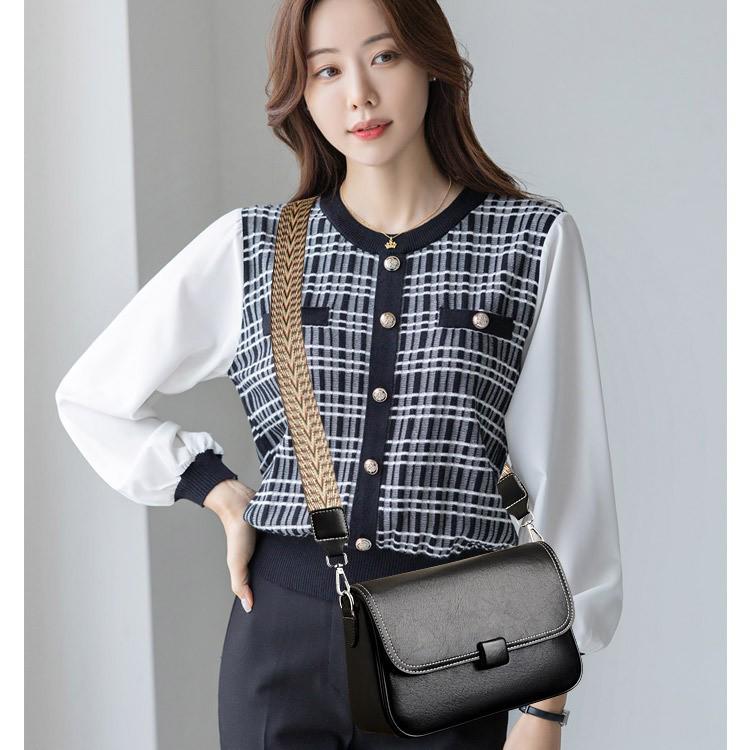 2024 Women's Crossbody Bag: Soft Leather, Fashionable Design, Wide Strap, Stylish Square Shape