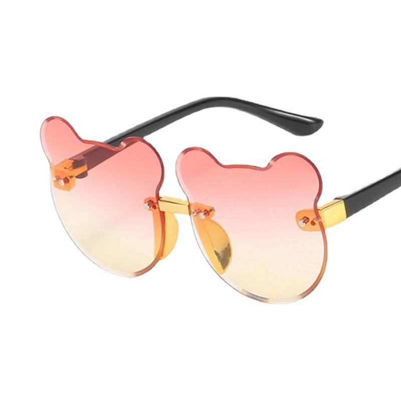 Summer Girl Boys Cute Kids Rimless Sunglasses Animal Cartoon Bear Children Baby Outdoor Sun Eyeglasses Lunette Soleil Enfant