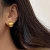 Elegant European & American Style Brushed 925 Silver Stud Earrings: Light Luxury, Versatile, and Fashionable Flat Round Design.