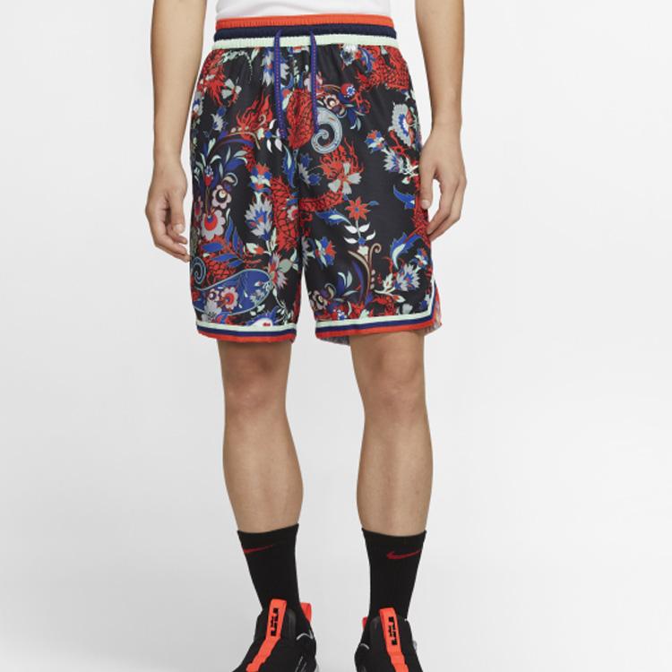 Nike DNA Floral Print Drawstring Mid-Rise Basketball Shorts Men Bottoms CK6348-455