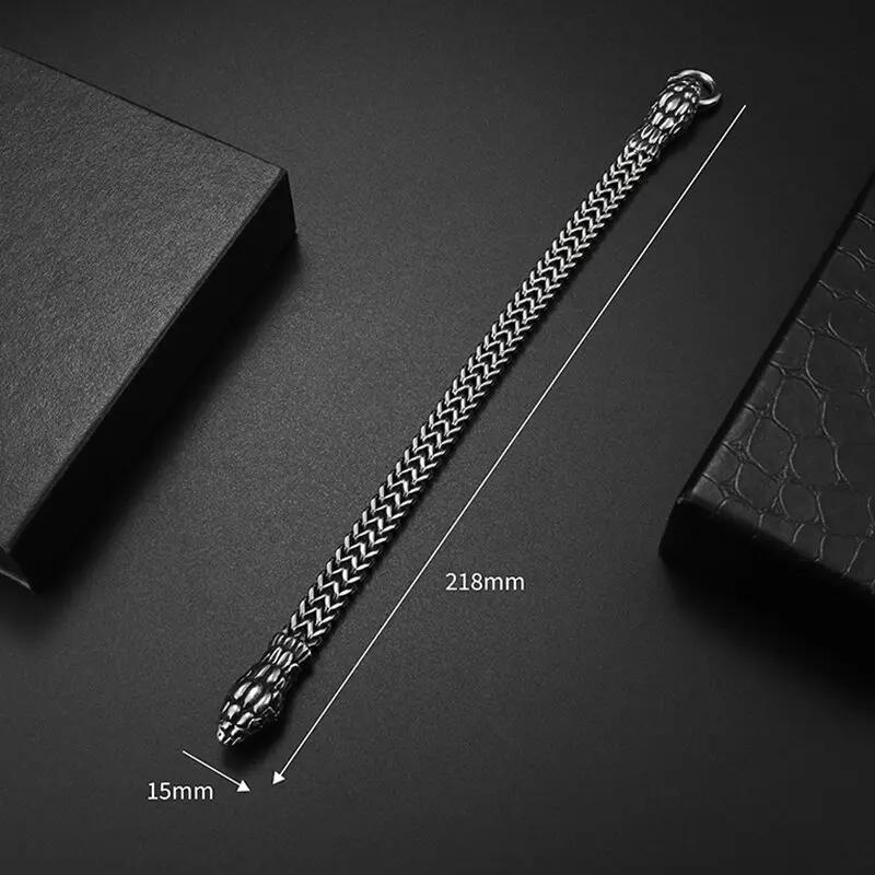 Brățară de șarpe cu două capete zodiac bărbați inel din oțel inoxidabil cu cataramă brățară punk motociclete accesorii bijuterii pentru petrecere