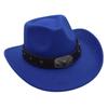 Gekreuztes Stierkopf-Abzeichen Zylinderhut Westlicher Cowboyhut Britischer Jazzhut Nationaler Stil Filzhut Ritterhut Elegant