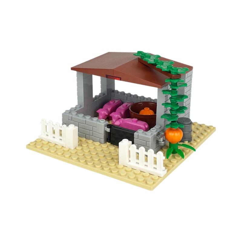 Pig Farm 1606B Happy Farm Small Particles Assembly Accessories Building Block Toys Small Animals