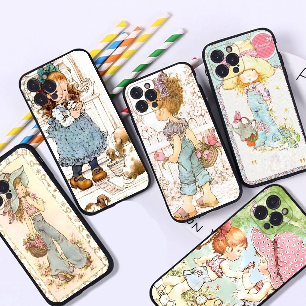 Sarah Kay Girls Cute Soft Back Phone Cover Case For IPhone 17 16 Pro Max 15 12 11 16e 13 Mini 14 15 Plus