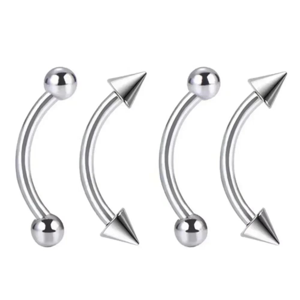 10/20pcs Surgical Steel Eyebrow Ring 3mm Ball Cone 6/8/10/12/14mm Curved Barbell Bar Ear Body Piercing