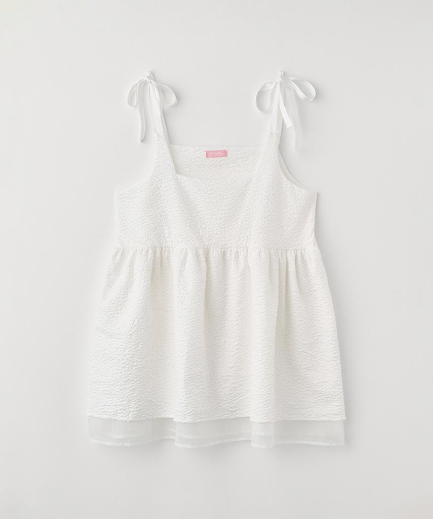 Selliteiljeu Flower Embo Bustier Dress_Ivory