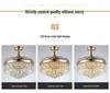 European-Inspired Crystal Chandelier Ceiling Fan with Smart Inverter and Invisible Design for Living, Dining, & Bedroom