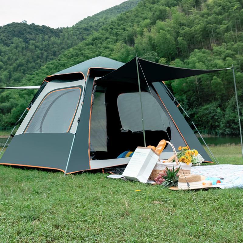 5-8 Person Outdoor Automatic Quick Open Tent Rainfly Waterproof Camping Tent Family Outdoor Instant Setup Tent with Carring Bag