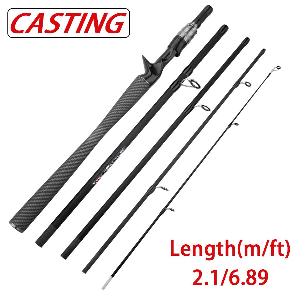 Portable 4 Section 5 Section Fishing Rod 1.8m 2.1m Carbon Fiber Fishing Rod Spinning Rod Carp Fishing Tackle