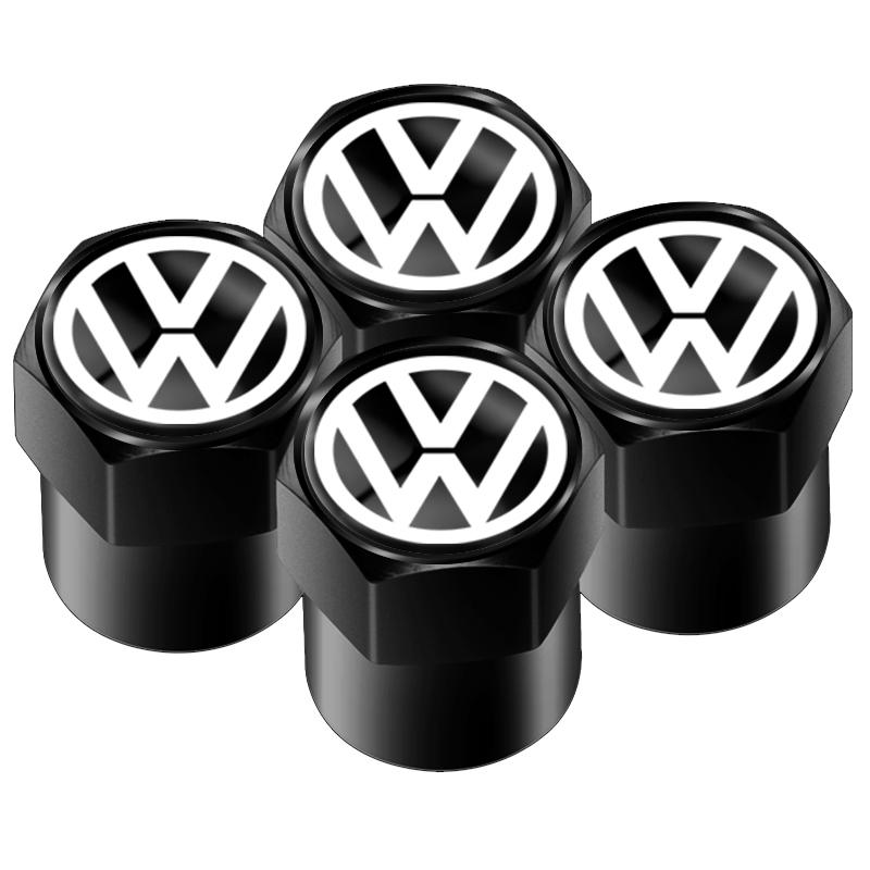 Hub Caps Tire Valve Stem Cap+Keychain Set Dustproof And Practical For Volkswagen GOLF Polo Tiguan VW GTI PASSAT RL7BD4