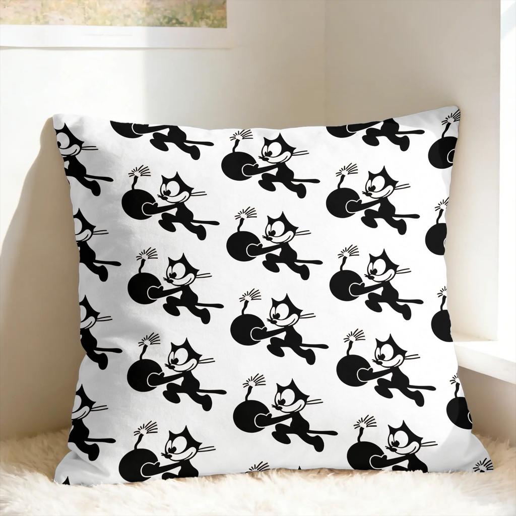 Cartoon FFelix The Cat Pillow Case Square Pillow Cover For Sofa Car Home Decor Fashion Pillowcases