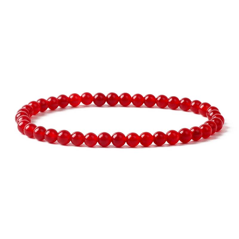 Reiki Natural Stone Bracelets For Women Men 4MM Beads Stretch Bracelet Wholesale Agate Lava Tiny Bangles Handmade Simple Jewelry
