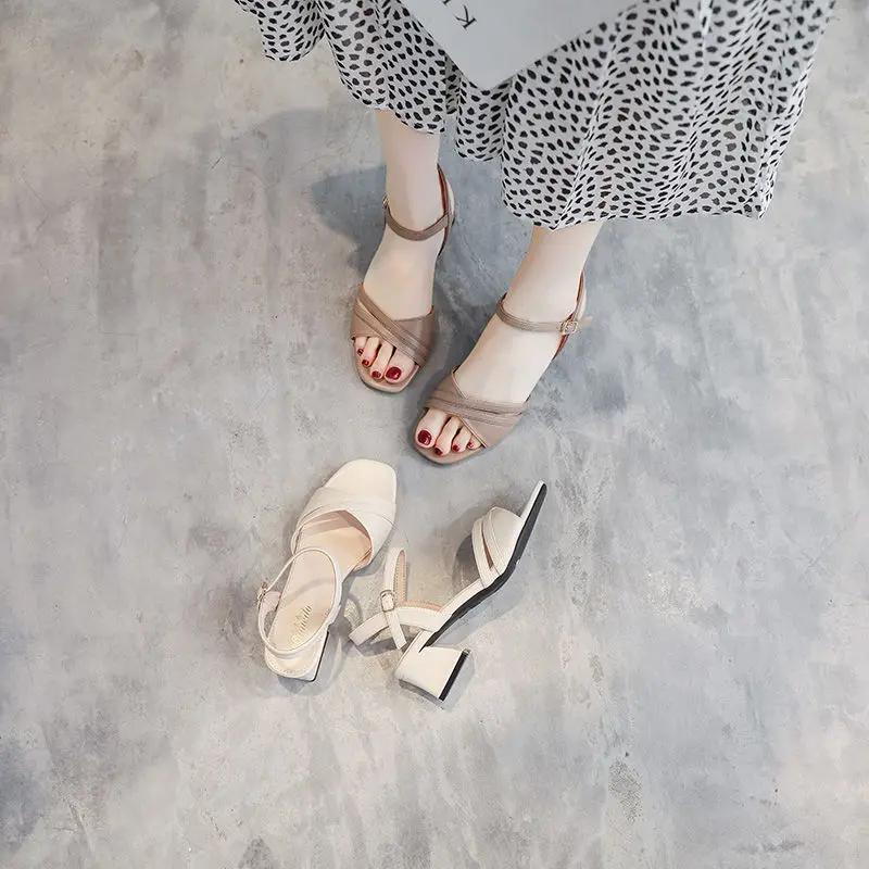 Pantofi de damă Toc gros cu bloc Sandale groase de zi cu zi Pentru femei Vară Confortabil Lux La vânzare En-gros Vrac Și Preț mic
