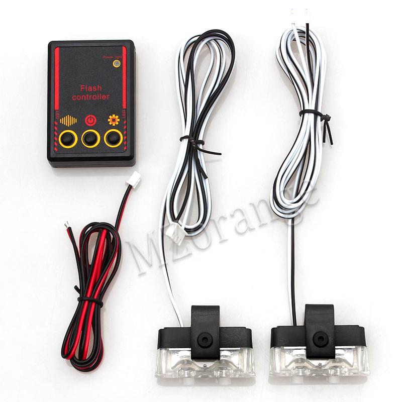 2 LED Lumini Stroboscopice de Poliție pentru Grila Frontală a Mașinii Semnal Universal Intermitent Lumină Stroboscopică de Urgență Accesorii Auto