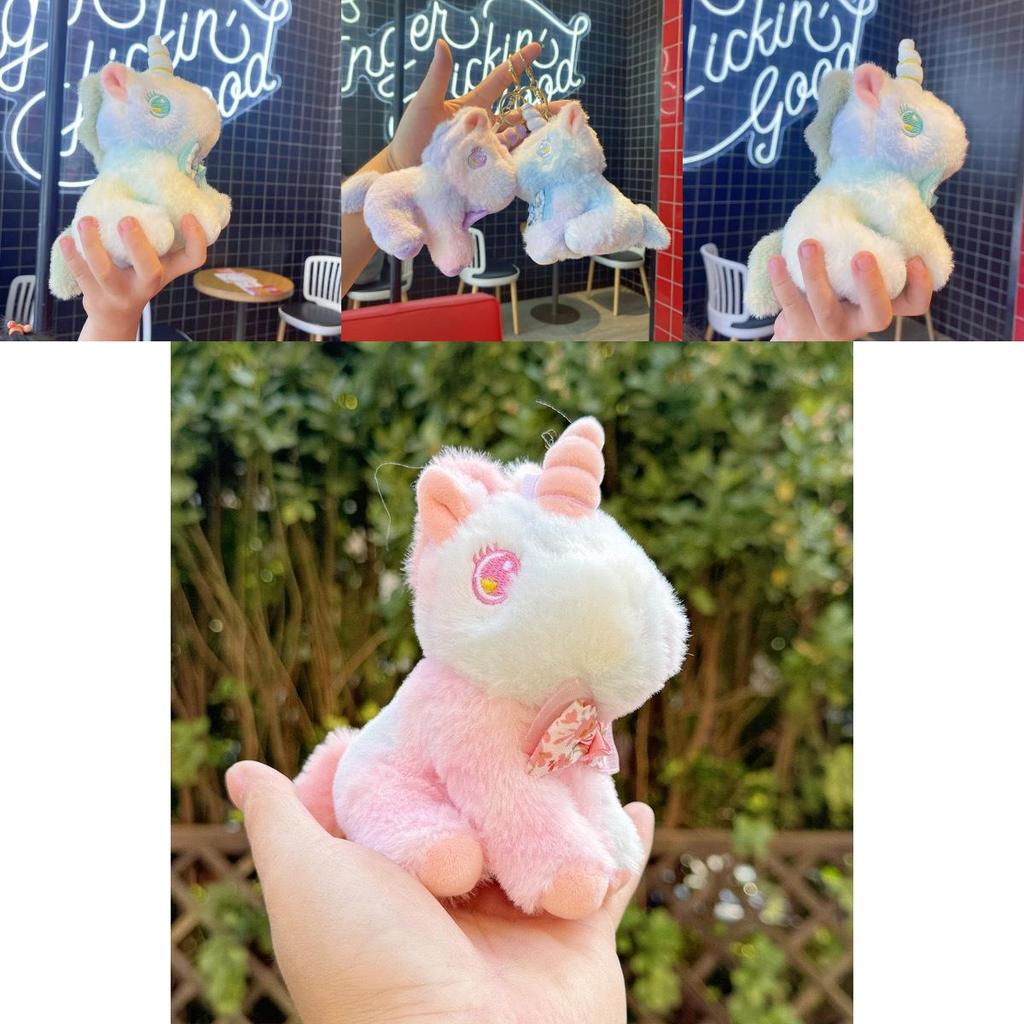Unicorn Plush Keychain With Bow Decoration And Bright Colors For Kids And Collectors