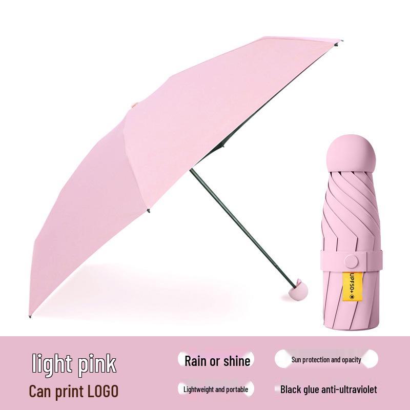 Custom Compact Dual-Use Anti-UV Umbrella, Mini Parasol for Sun and Rain