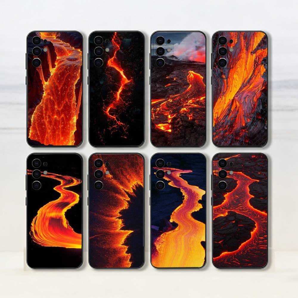 Vulkan Handyhülle Schwarzes Silikon Weich Für Samsung S25,S24,S21,S22,S23,S30,Ultra,S20,Plus,Fe,Lite