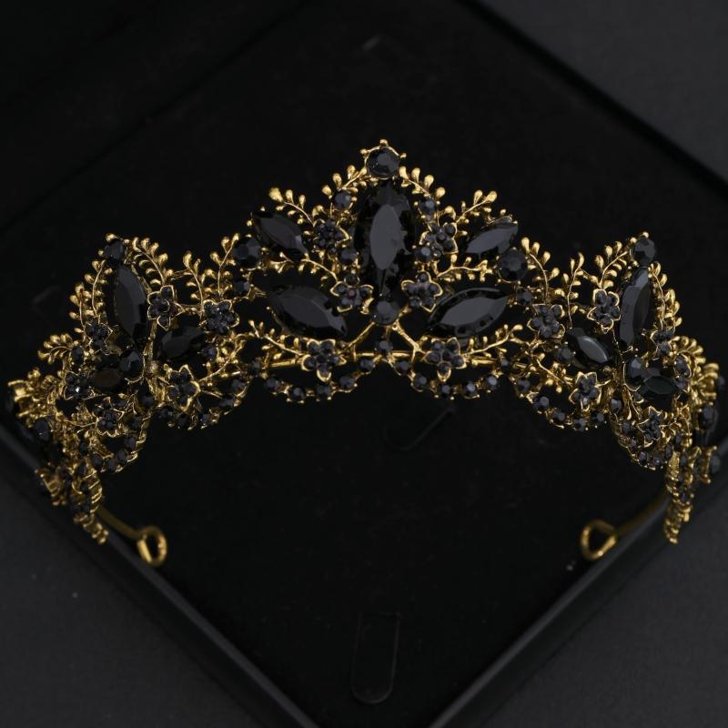 Baroque Crystal Tiaras and Crowns for Women Rhinestone Prom Diadem Headband Bridal Wedding Hair Accessories Jewelry Crown Tiara