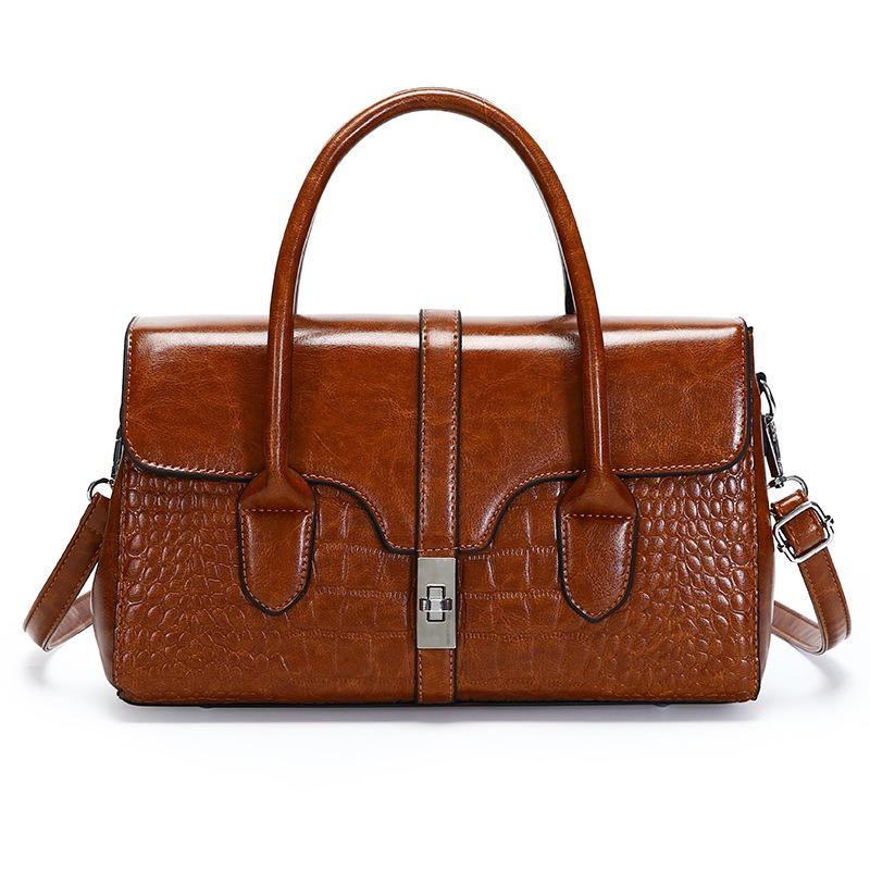 

Temperament elegant high-end texture women s bag crocodile pattern shoulder messenger bag retro fashion women s handbag
