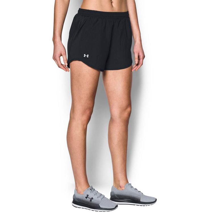 Under Armour Fly By Running Breathable Shorts Women Shorts Black 1297125-002