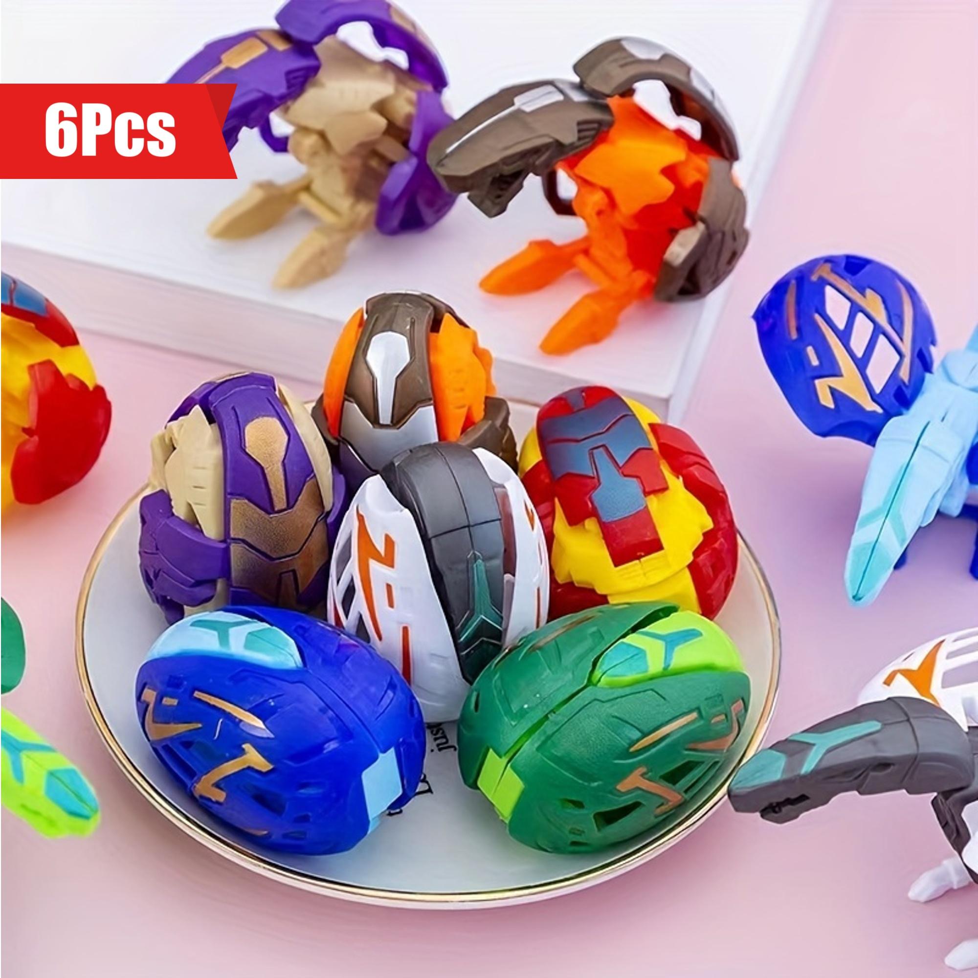 

6Pcs Dinosaur Transformer Robot Toy - Color Changing, Easter Eggs, Holiday Creative Gift, Birthday Party Favors - Random Color