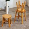 SPobeap Round Stool, 24-34cm High, Made of Natural Bamboo, for Chairs, Flower Stands, Step Stools, Children's Entryways, Lightweight, Easy To Carry, V
