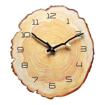 Creative Annual Ring Design MDF Wall Clock 12 Inch with Silent Operation and Luminous Hands for Stylish and Quiet Walls