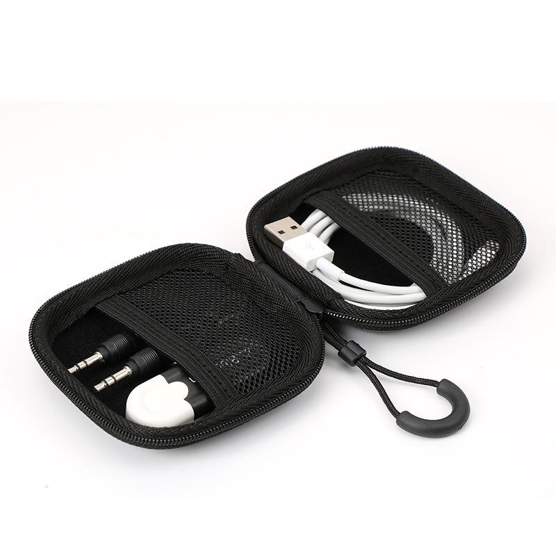 Small Earphone Storage Bags Hard Shell Data Cable Organizer Bag Mini Tech Gadgets Portable Case Charger U Disk Zipper Pouch