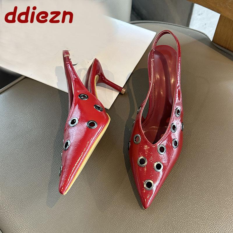 Fashion Big Size 43 Fashion Metal Women Pumps Heels Shoes New In 2025 Female Pointed Toe Footwear Party Ladies Thin High Heels Shoes